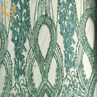 Gelin Elbise için Sofistike Yeşil Boncuklu Dantel Kumaş / Dantel Malzeme Kumaş